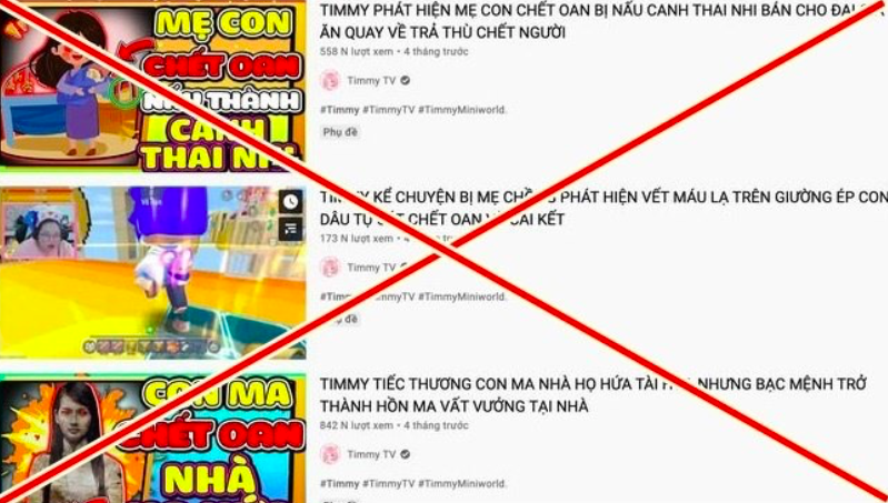 Xử lý nghiêm kênh YouTube Timmy TV do đưa các nội dung nguy hại với trẻ em