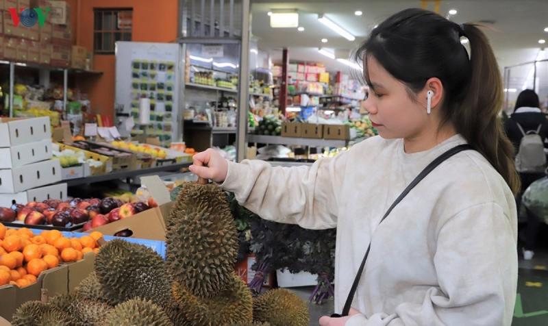 Sầu riêng Việt Nam được bày bán tại cửa hàng Australia năm 2020.