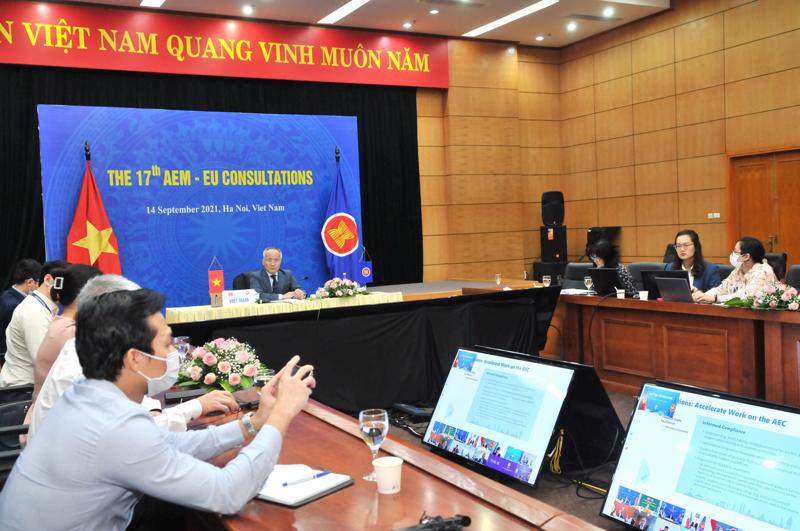 Hội nghị trực tuyến giữa Bộ trưởng các nước ASEAN và đối tác.