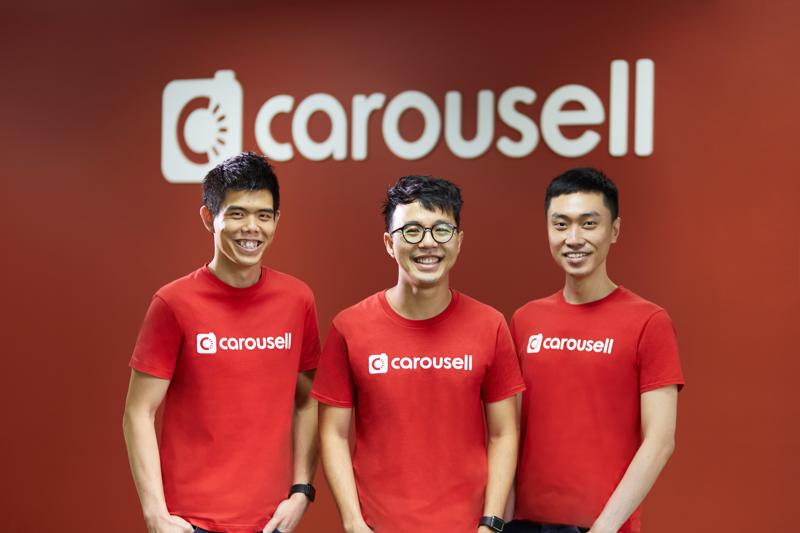 Ba nhà đồng sáng lập của Carousell - Siu Rui Quek, Marcus Tan và Lucas Ngo - Ảnh: Carousell