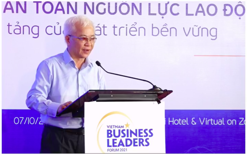 TS. Chử Văn Lâm, Tổng Biên tập Tạp chí Kinh tế Việt Nam - VnEconomy  - Vietnam Economic Times tại Diễn đàn các nhà lãnh đạo doanh nghiệp 2021 diễn ra vào sáng ngày 7/10.