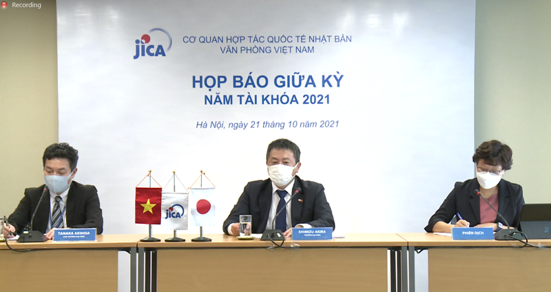 Buổi họp báo Báo cáo hoạt động của Văn phòng JICA Việt Nam trong năm tài khóa 2020 diễn ra theo hình thức trực tuyến.