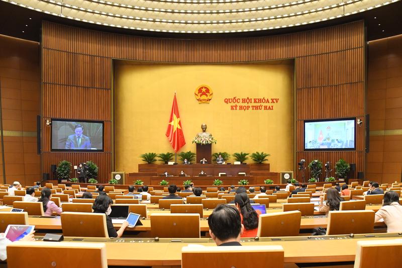Quốc hội thảo luận toàn thể trực tuyến về dự án Luật sửa đổi, bổ sung một số điều của Luật Sở hữu trí tuệ - Ảnh: Quochoi.vn