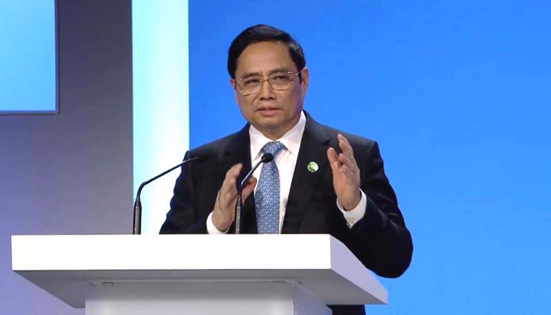 Prime Minister Pham Minh Chinh at COP26. Photo from VPG