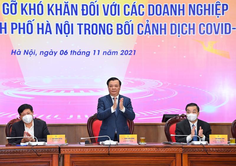 Hà Nội tổ chức hội nghị đối thoại tháo gỡ khó khăn với các doanh nghiệp. Ảnh: VGP