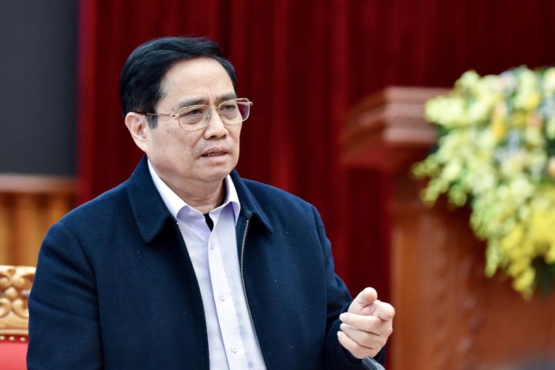 Thủ tướng Phạm Minh Chính phát biểu tại buổi làm việc - Ảnh: VGP