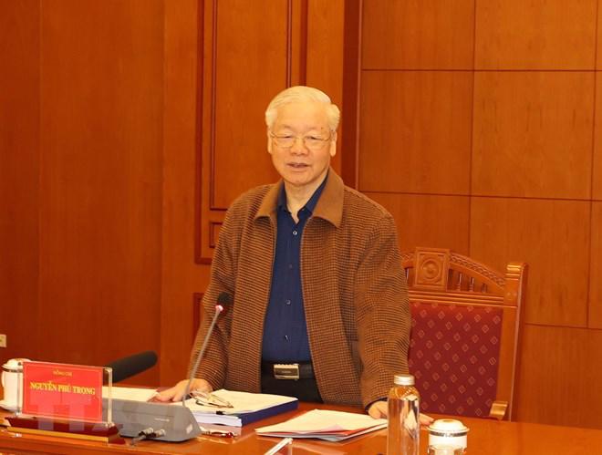 Tổng Bí Thư Nguyễn Phú Trọng phát biểu tại cuộc họp - Ảnh: TTXVN