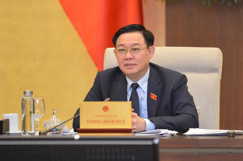Chủ tịch Quốc hội Vương Đình Huệ tại phiên họp - Ảnh: Quochoi.vn