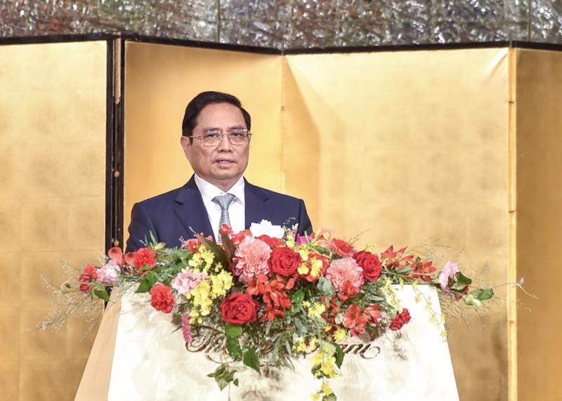 Prime Minister Pham Minh Chinh speaking at the conference. Photo: VGP