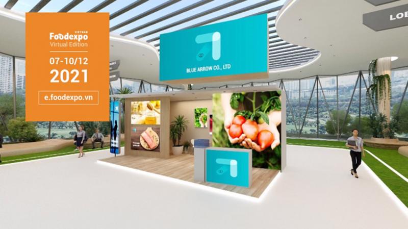 Virtual Vietnam Foodexpo 2021 có quy mô 300 gian hàng thực tế ảo.