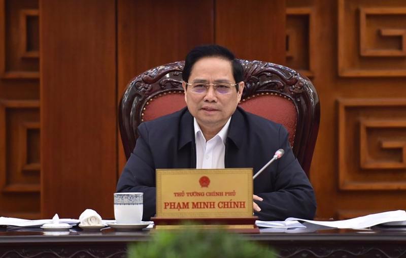 Prime Minister Pham Minh Chinh at the working session (Photo ftom VGP)