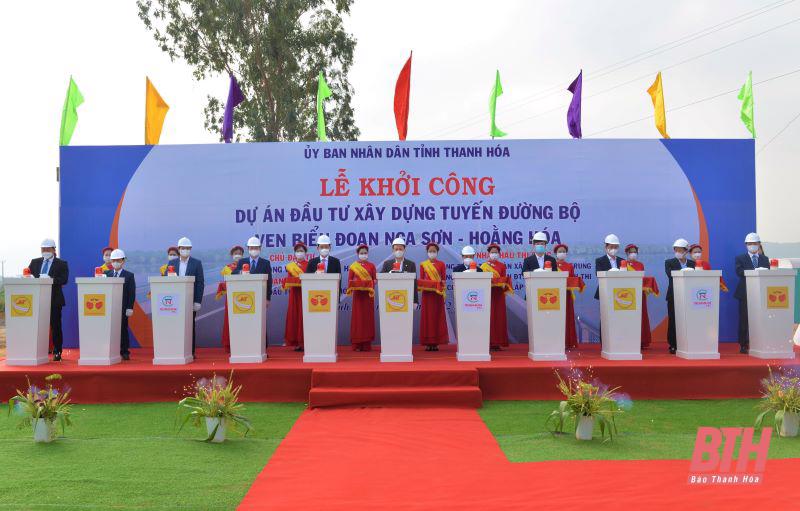 Khởi công dự án đầu tư xây dựng tuyến đường bộ ven biển, đoạn Nga Sơn - Hoằng Hóa, tỉnh Thanh Hóa.