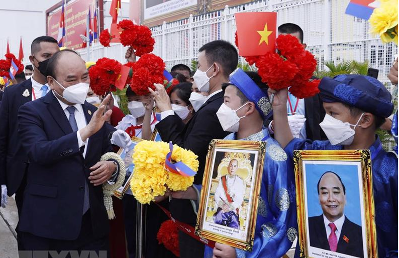  State President Nguyen Xuan Phuc in Cambodia. Source: VNA