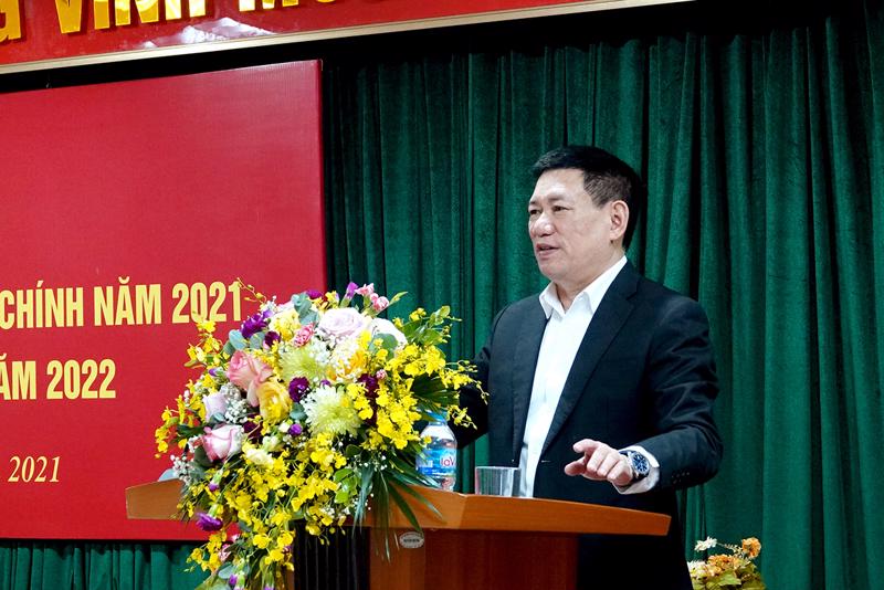 Bộ trưởng Bộ Tài chính Hồ Đức Phớc phát biểu chỉ đạo tại Hội nghị.
