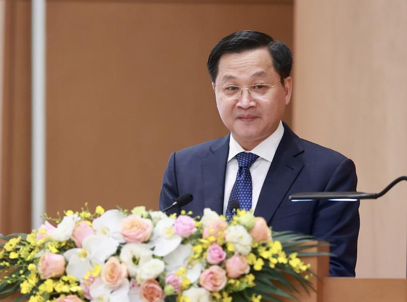 Phó Thủ tướng Chính phủ Lê Minh Khái phát biểu tại hội nghị - Ảnh: VGP