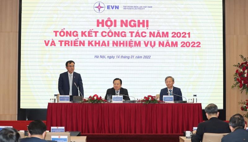 Hội nghị tổng kết công tác năm 2021 và triển khai nhiệm vụ năm 2022 của EVN.