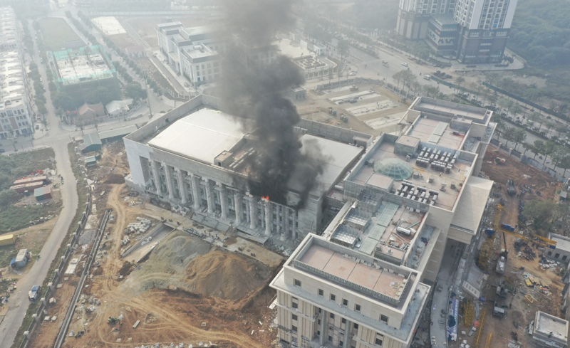 Cháy tại dự án đầu tư xây dựng trụ sở Tòa án Nhân dân thành phố Hà Nội