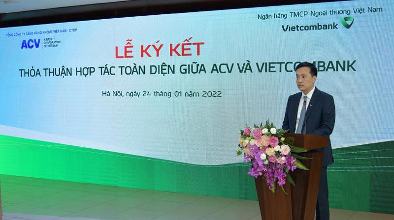 Ông Phạm Quang Dũng - Chủ tịch Hội đồng Quản trị Vietcombank phát biểu tại Lễ ký kết.