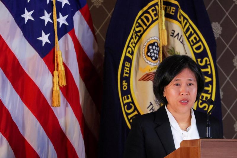 Một tuyên bố từ văn phòng Đại diện Thương mại Mỹ Katherine Tai (ảnh) ngày 4/2 cho biết Mỹ đang trao đổi với Trung Quốc về việc thực hiện các cam kết đối với thỏa thuận thương mại đã hết hạn - Ảnh: Reuters