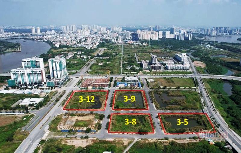 4 lô đất đã được đấu giá tại Khu đô thị mới Thủ Thiêm, TP.HCM vào ngày 10/12/2021.