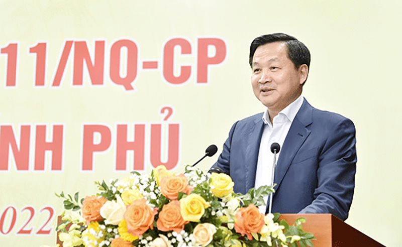 Phó Thủ tướng Chính phủ Lê Minh Khái phát biểu chỉ đạo tại hội nghị
