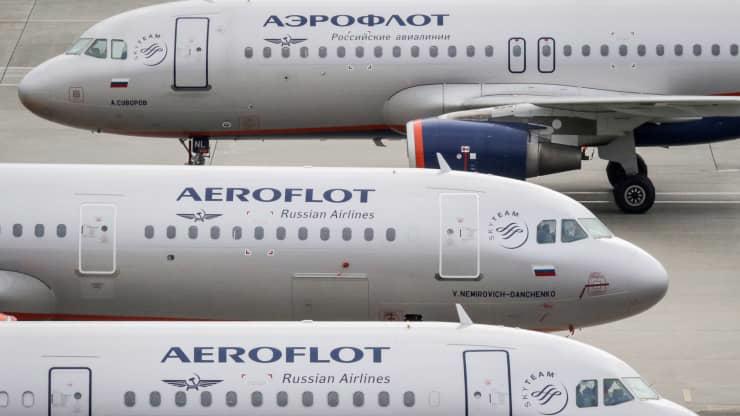 Máy bay của hãng hàng không Aeroflot (Nga) tại Sân bay Quốc tế Moscow-Sheremetyevo - Ảnh: Getty Images