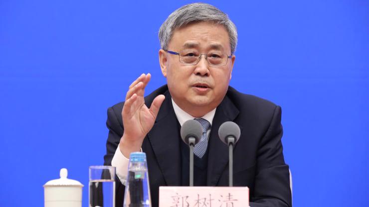 Ông Guo Shuqing, Chủ tịch Uỷ ban Giám sát ngân hàng và bảo hiểm Trung Quốc (BIRC) - Ảnh: Getty/CNBC.