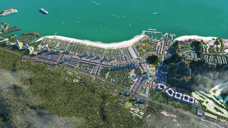 Sonasea Vân Đồn Harbor City - 1 trong những dự án có quy mô lớn tạo tiếng vang tại Vân Đồn thời gian qua (Ảnh phối cảnh).