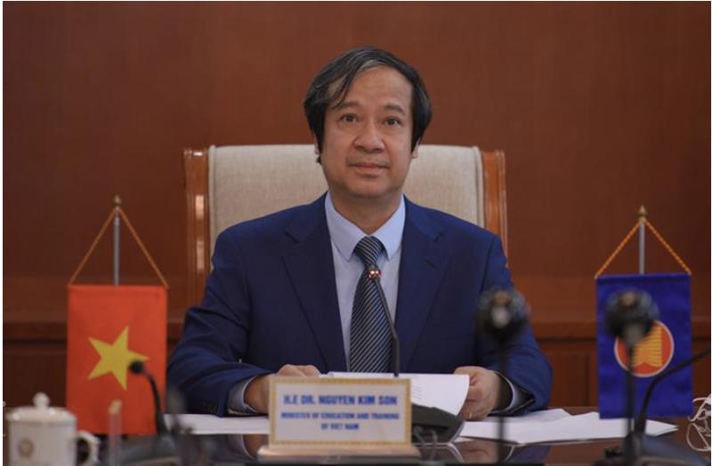 Bộ trưởng Nguyễn Kim Sơn phát biểu tại Lễ tiếp nhận vai trò Chủ tịch kênh Giáo dục ASEAN nhiệm kỳ 2022-2023