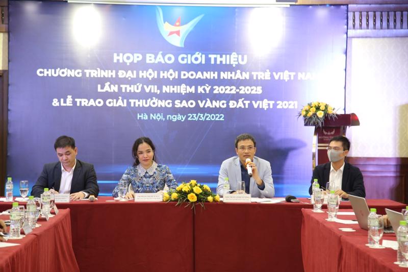 Quang cảnh họp báo thông tin Đại hội đại biểu toàn quốc Hội Doanh nhân trẻ Việt Nam lần thứ VII, nhiệm kỳ 2022-2025.