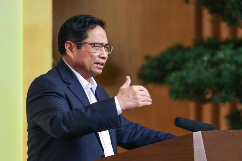 Prime Minister Pham Minh Chinh at the conference. Source: VGP