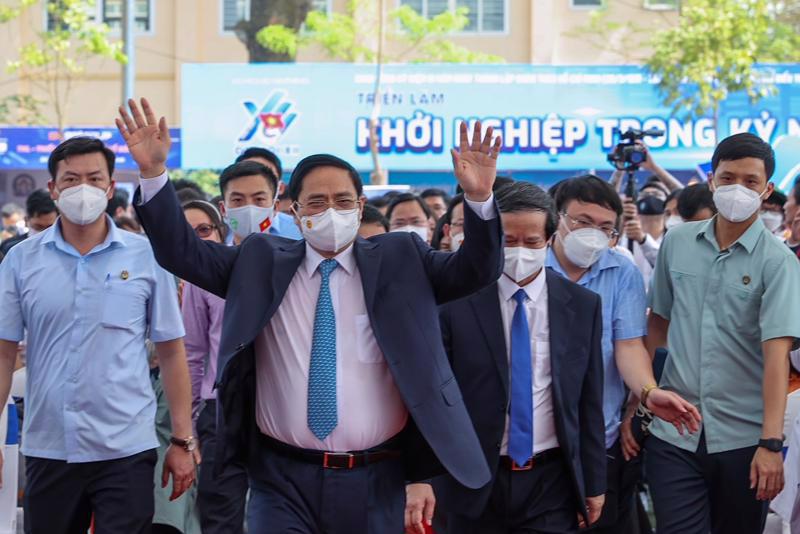 Prime Minister Pham Minh Chinh at the opening ceremony of the 4th National Entrepreneurship Day. Source: VGP