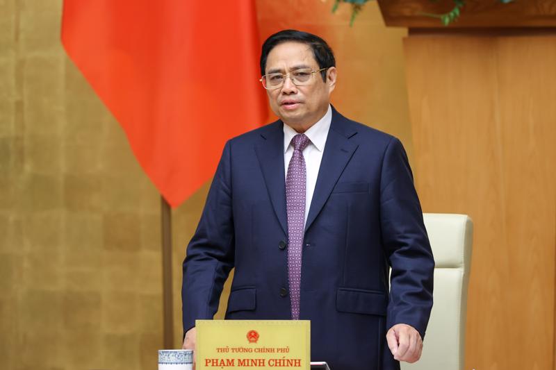 Thủ tướng Phạm Minh Chính chủ trì phiên họp Chính phủ thường kỳ tháng 3/2022 - Ảnh: VGP