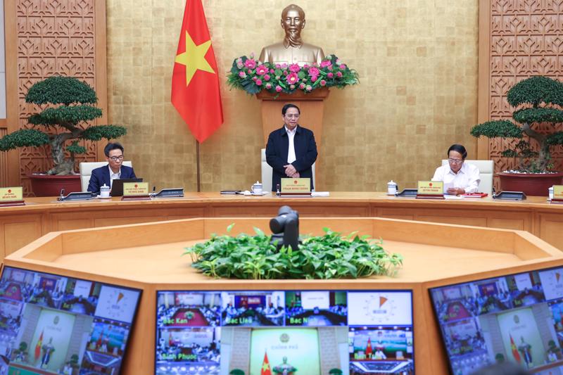 Thủ tướng Phạm Minh Chính chủ trì phiên họp sáng 5/4 - Ảnh: VGP