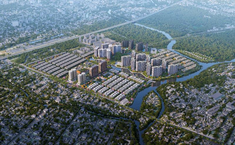 Qũy đất rộng lớn hiếm có của The Global City. Ảnh: Foster+Partners.