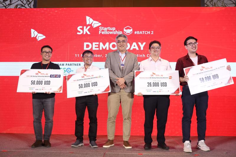 Các startup xuất sắc nhận giải tại Demo Day của SK Startup Fellowship 2021.
