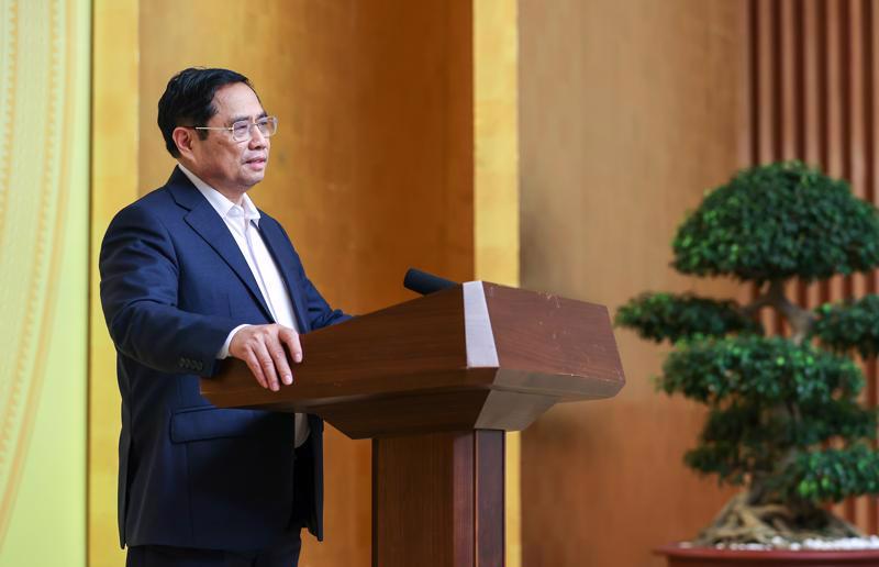 Prime Minister Pham Minh Chinh at the the National Committee on Digital Transformation on April 27. Source: VGP