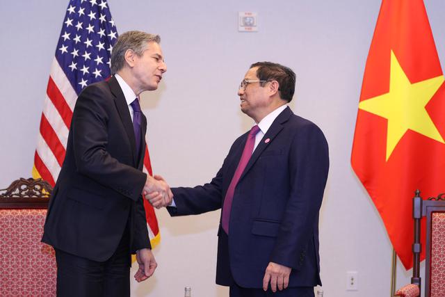 Thủ tướng Chính phủ Phạm Minh Chính tiếp Ngoại trưởng Hoa Kỳ Antony Blinken - Ảnh: VGP. 