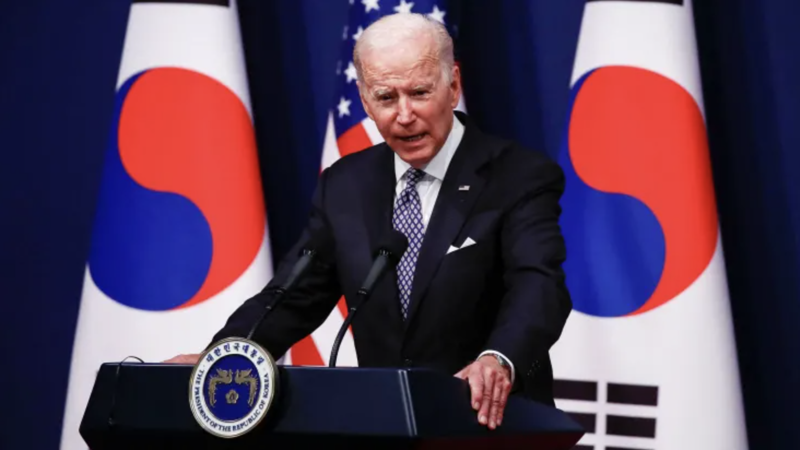 Tổng thống Mỹ Joe Biden tại một cuộc họp báo tại phủ Tổng thống Hàn Quốc ở Seoul hôm 21/5 - Ảnh: Reuters.