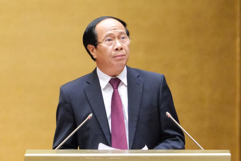 Phó Thủ tướng Chính phủ Lê Văn Thành báo cáo tình hình thực hiện kế hoạch phát triển kinh tế - xã hội những tháng đầu năm 2022 - Ảnh: Quochoi.vn