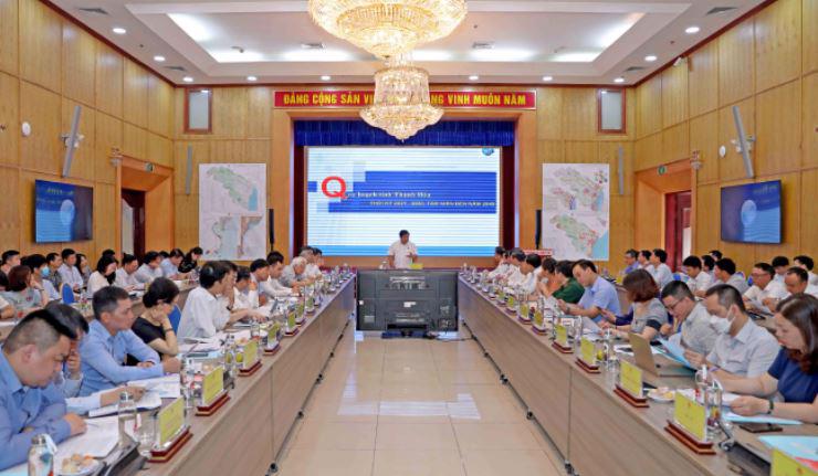 Toàn cảnh Hội nghị thẩm địnhh quy hoạch tỉnh Thanh Hóa giai đoạn 2021-2030, tầm nhìn 2045 sáng ngày 27/5.