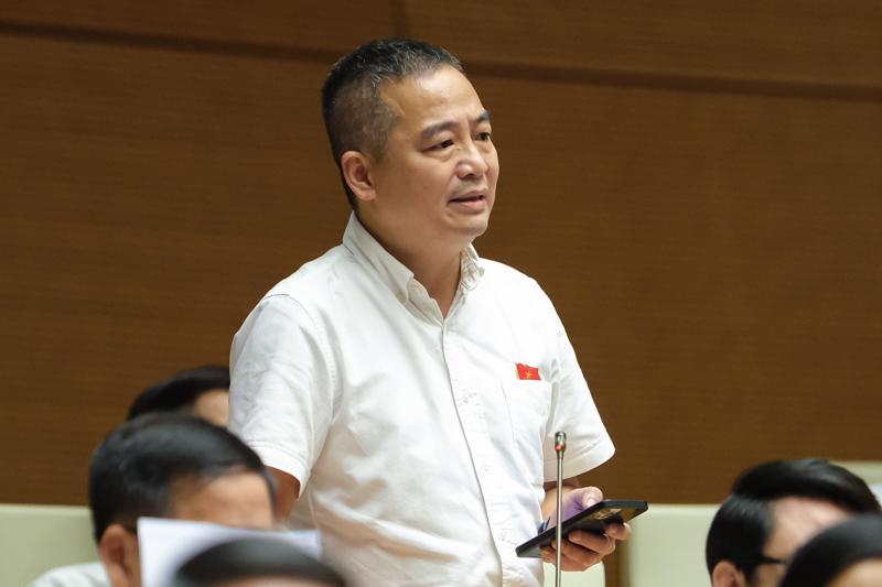 Đại biểu Nguyễn Lân Hiếu phát biểu tại phiên thảo luận- Ảnh: Quochoi.vn