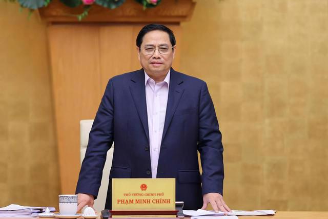 Thủ tướng Phạm Minh Chính phát biểu tại phiên họp Chính phủ thường kỳ tháng 5/2022 - Ảnh: VGP