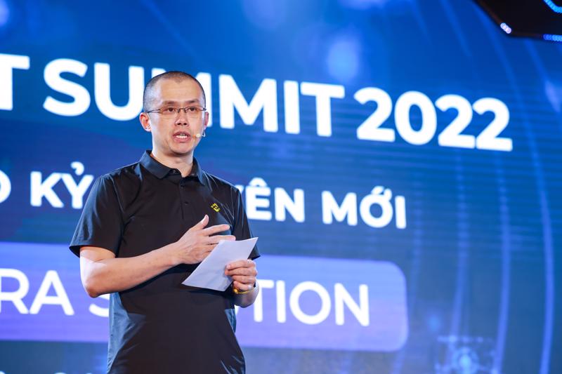 CEO Binance Changpeng Zhao tại sự kiện Việt Nam NFT Summit 2022 diễn ra sáng 4/6 tại Hà Nội.