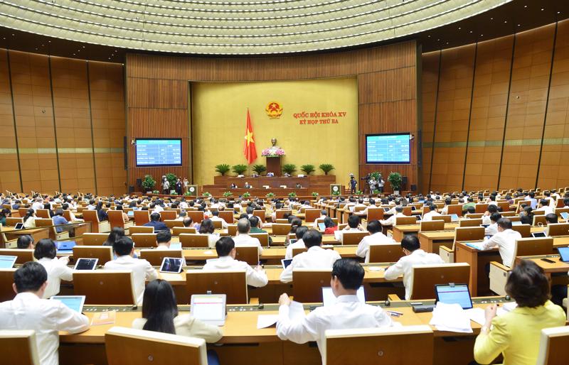 477/480 đại biểu tham gia biểu quyết tán thành Nghị quyết về thí điểm một số cơ chế, chính sách đặc thù phát triển tỉnh Khánh Hòa - Ảnh: Quochoi.vn