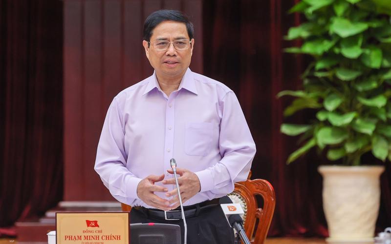 Thủ tướng Chính phủ Phạm Minh Chính tại buổi làm việc - Ảnh: VGP