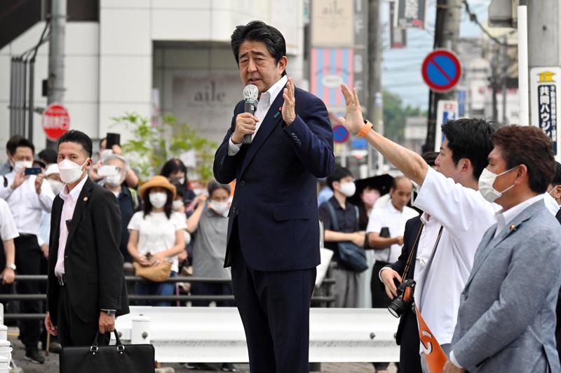 Ông Abe phát biểu trong một sự kiện công khai trước khi bị ám sát bằng súng lúc 11h30 (giờ địa phương) tại tỉnh Nara, Nhật Bản - Ảnh: CNN