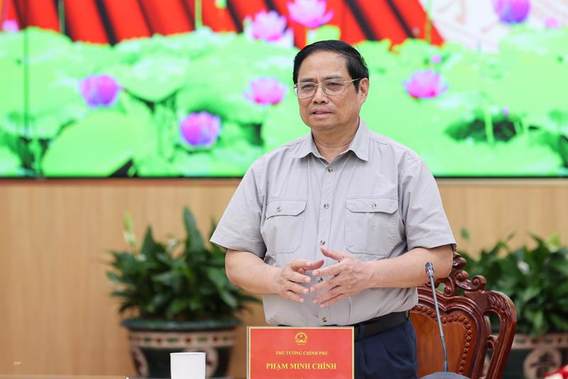 Prime Minister Pham Minh Chinh at the meeting.