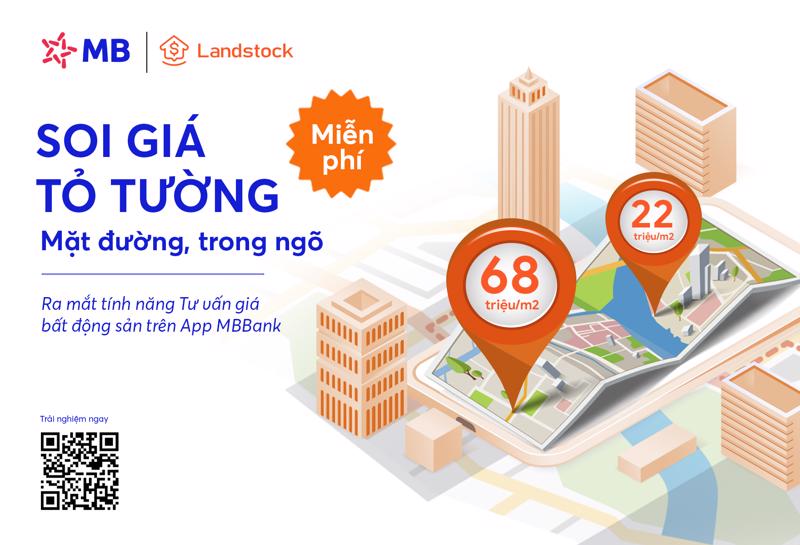 Landstock cho phép khách hàng tham khảo giá cả thị trường bất động sản nhanh chóng và miễn phí ngay trên App MBBank.