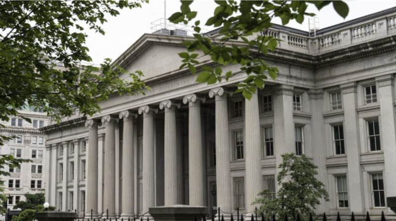 Trụ sở Bộ Tài chính Mỹ ở Washington DC - Ảnh: Bloomberg.